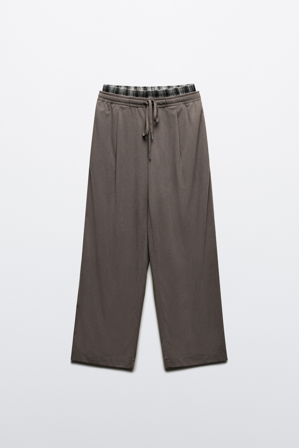 Брюки на завязках с бельевым поясом - цвет серый - 7
