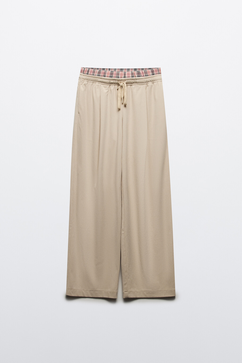 Брюки на завязках с бельевым поясом - цвет бежевый - 7