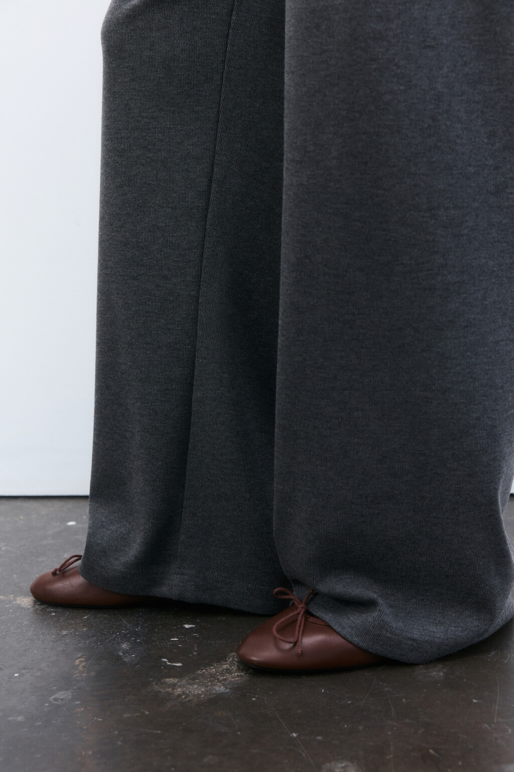 Брюки широкие трикотажные - цвет серый - 6