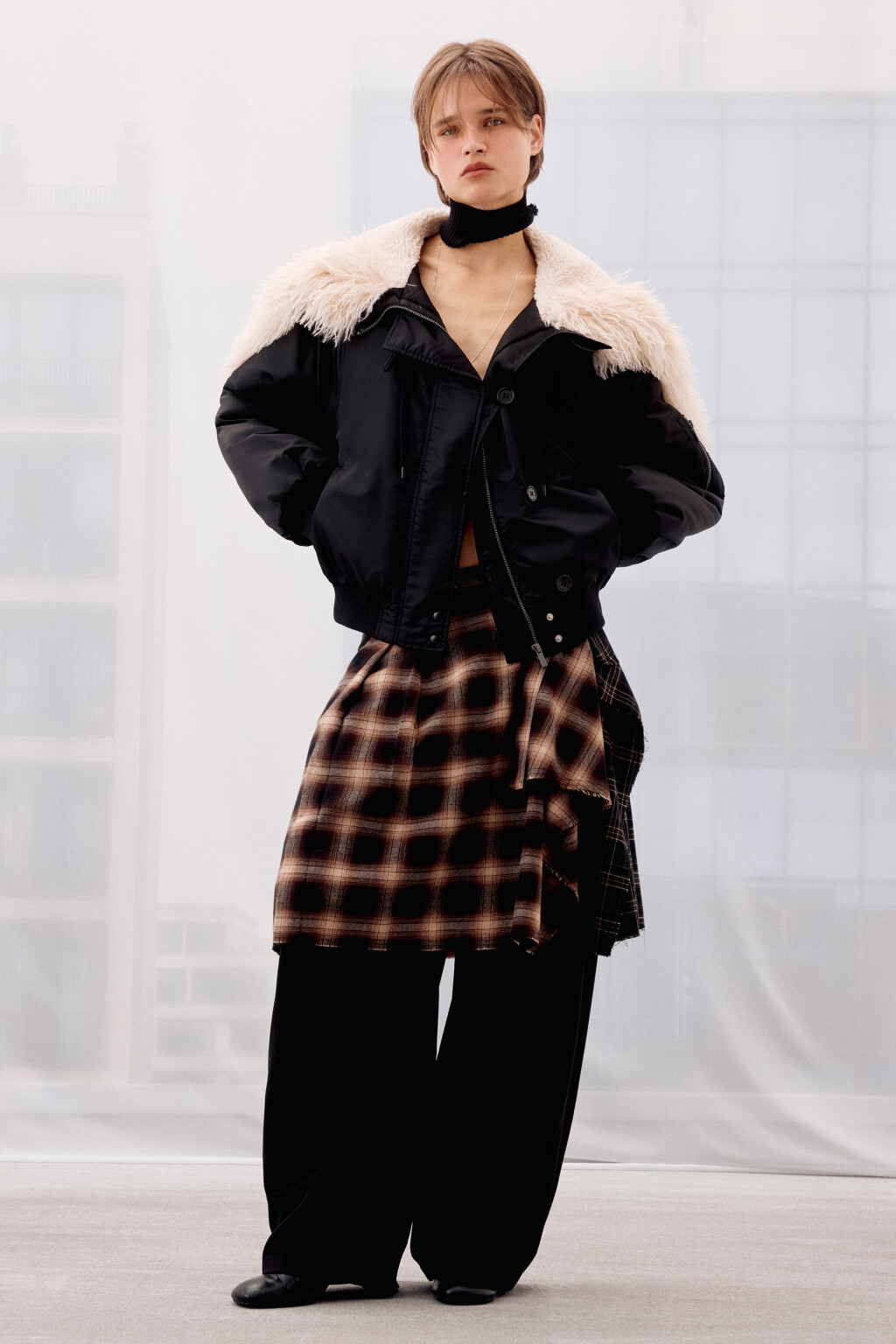 Юбка асимметричная в стиле пэчворк - цвет коричневый - 8