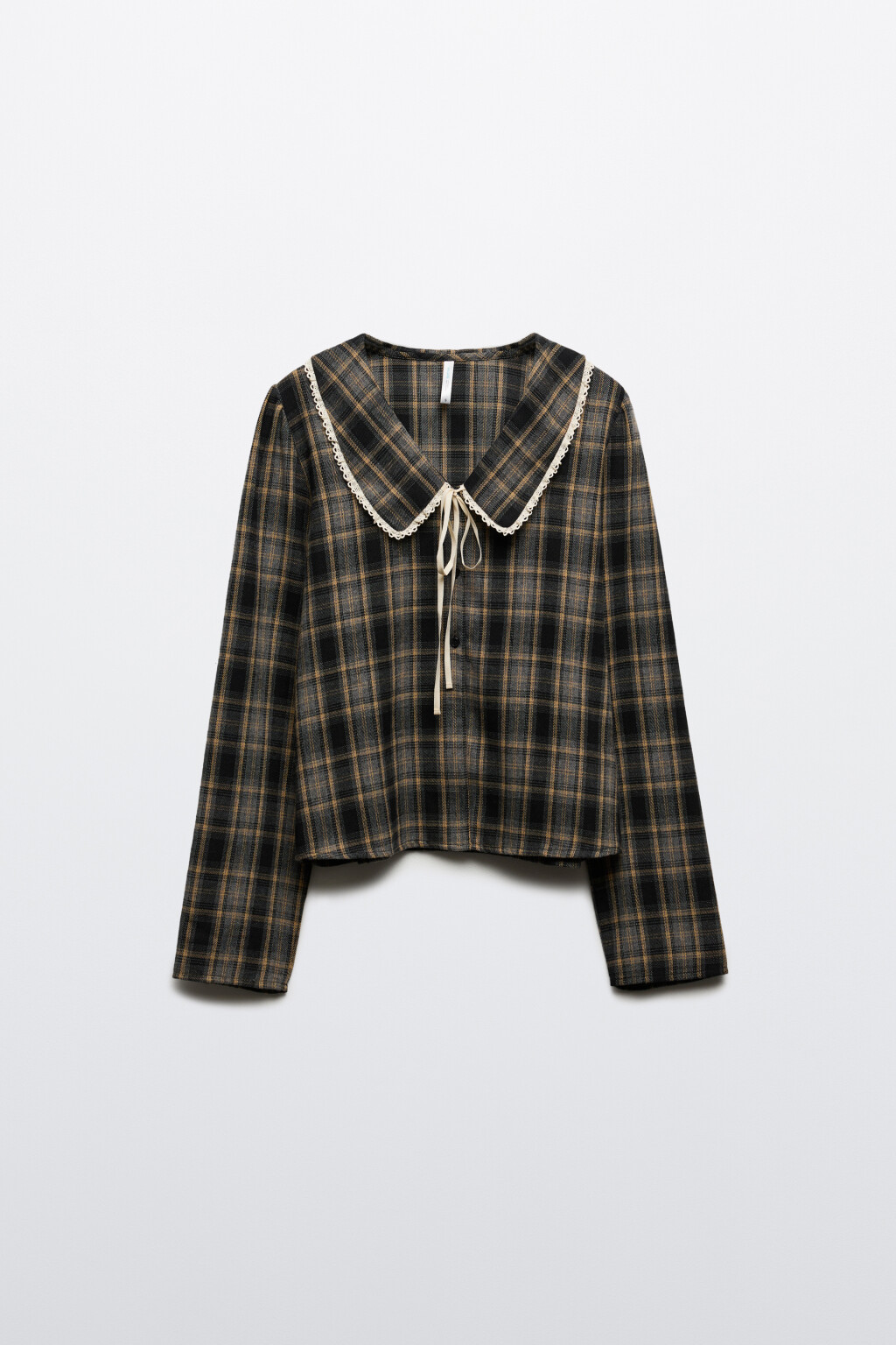 Блузка фланелевая с воротничком - цвет мультиколор - 8