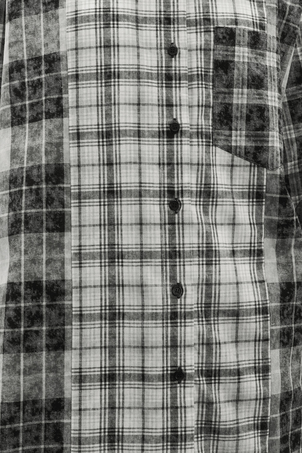 Рубашка oversize фланелевая в клетку - цвет черный - 5