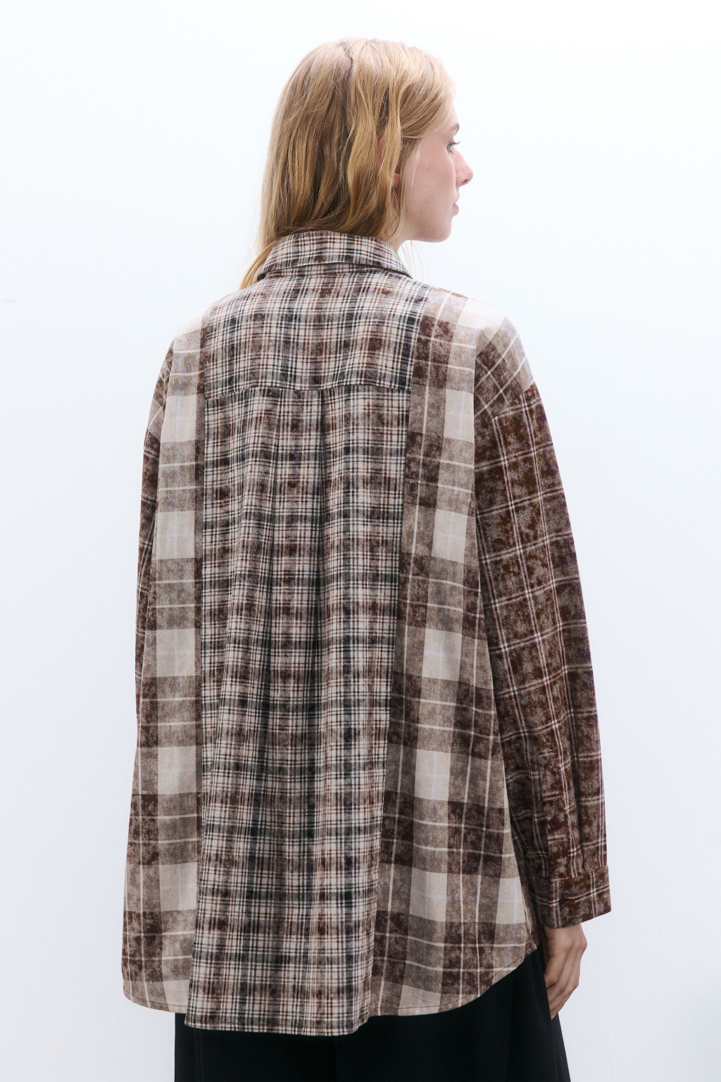 Рубашка oversize фланелевая в клетку - цвет мультиколор - 3