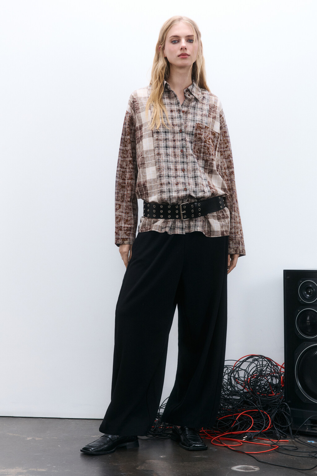 Рубашка oversize фланелевая в клетку - цвет мультиколор - 4