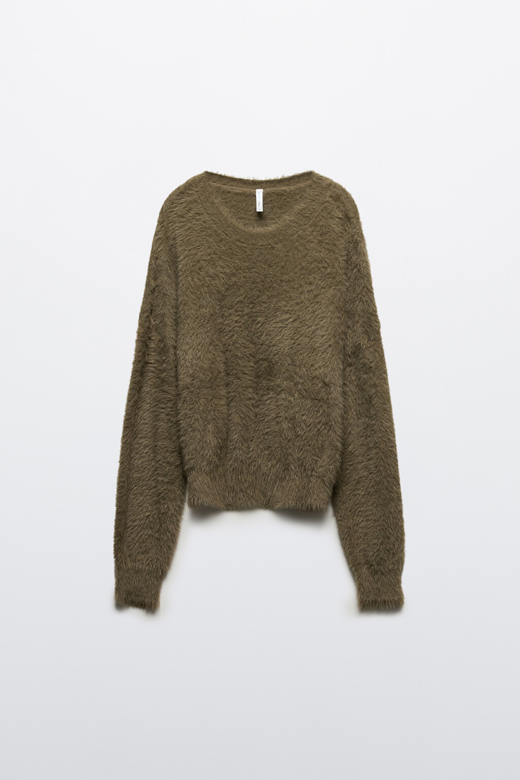 Джемпер вязаный пушистый - цвет зеленый - 8