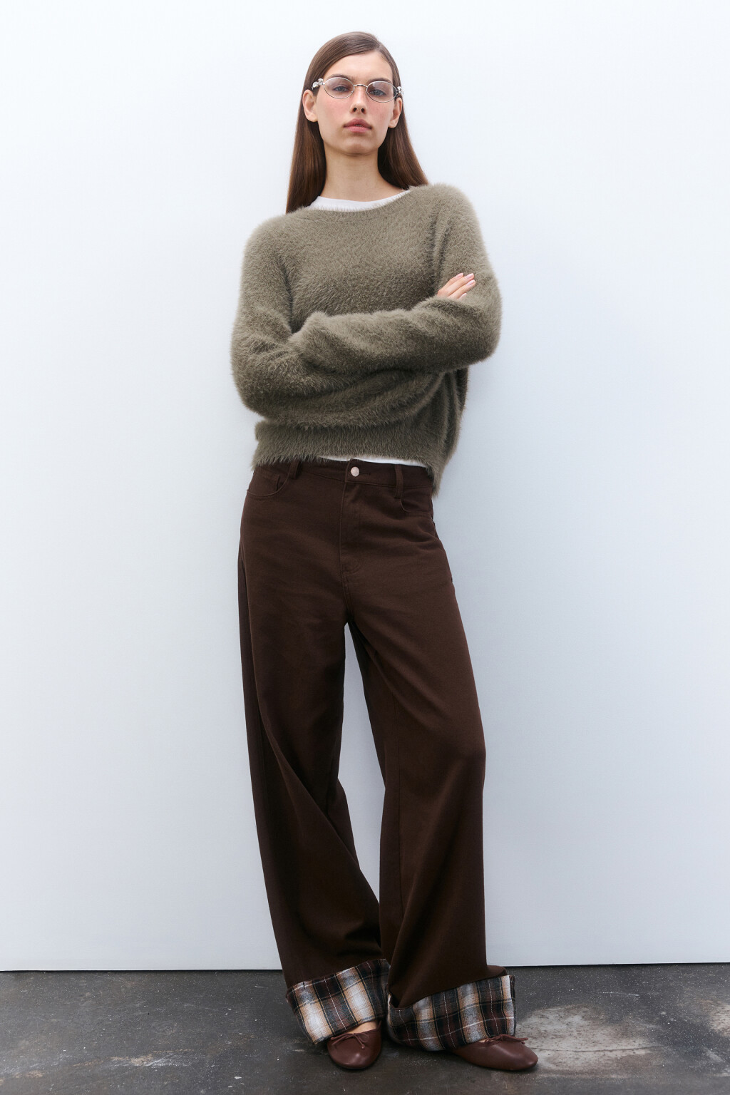 Джемпер вязаный пушистый - цвет зеленый - 2