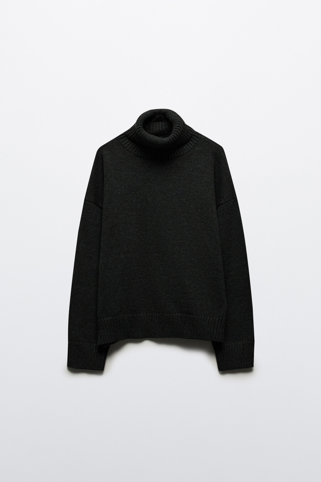 Свитер oversize с горлом - цвет серый - 8