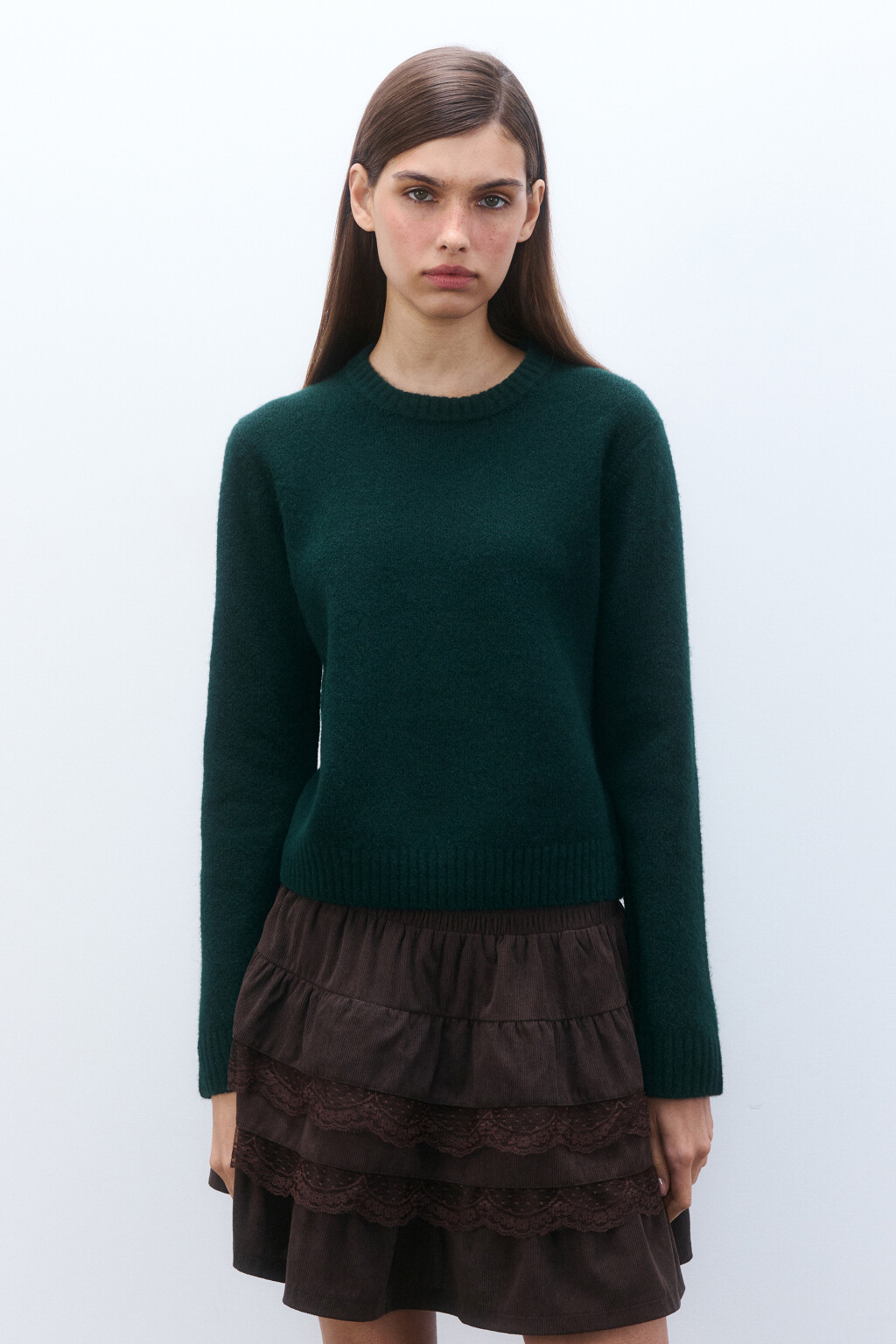 Джемпер вязаный с шерстью - цвет зеленый - 2