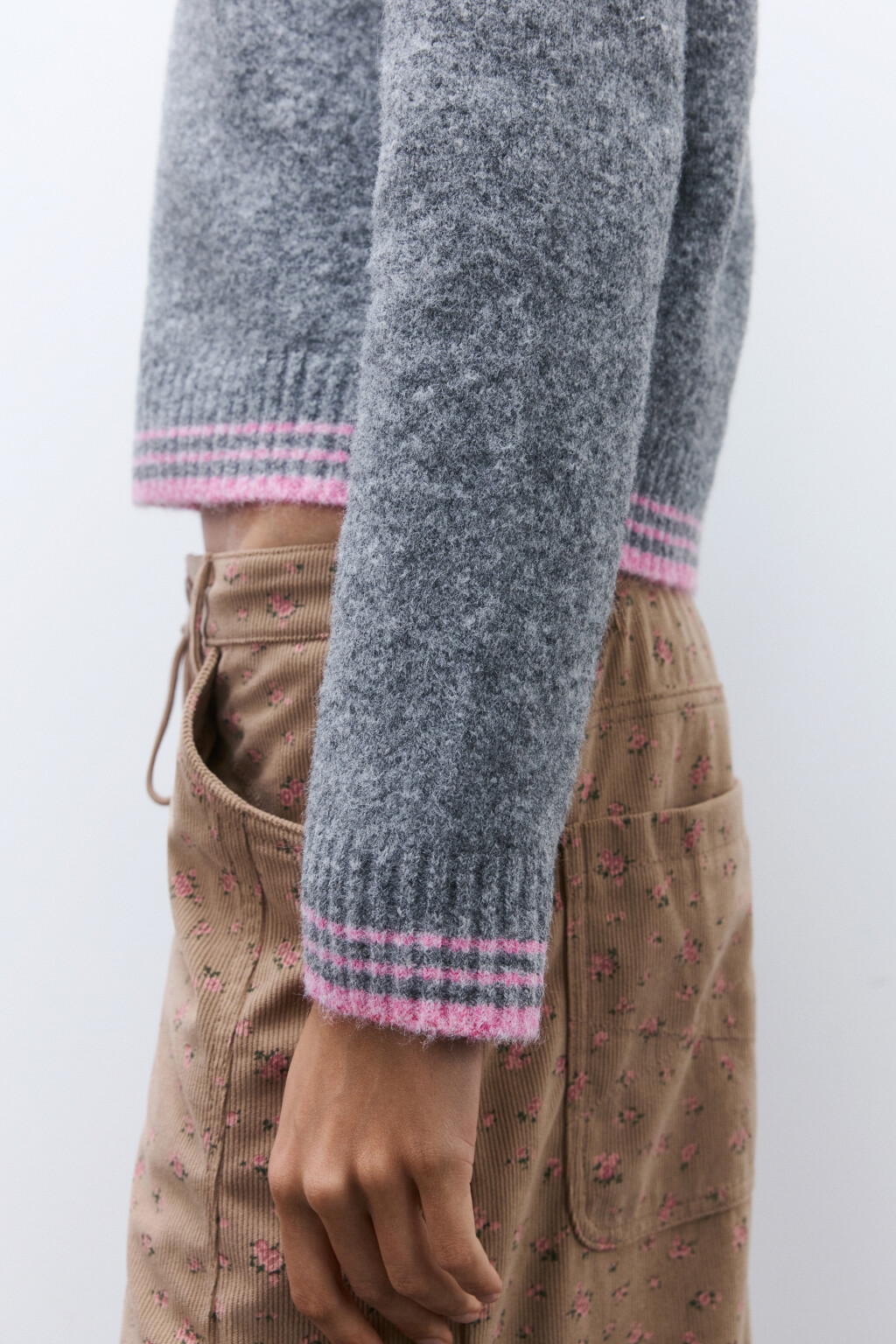 Джемпер вязаный с шерстью - цвет серый - 7