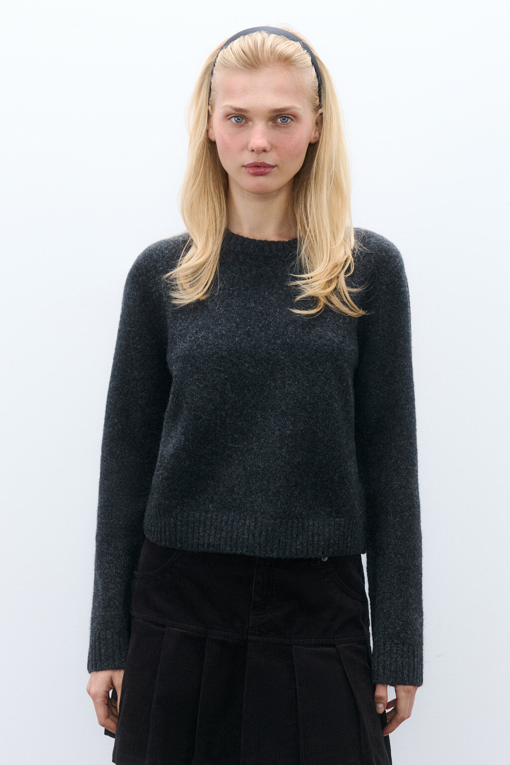 Джемпер вязаный с шерстью - цвет серый - 3
