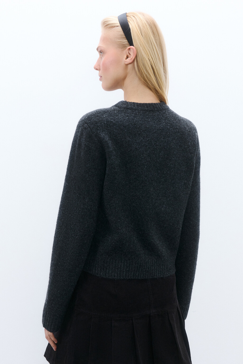 Джемпер вязаный с шерстью - цвет серый - 4