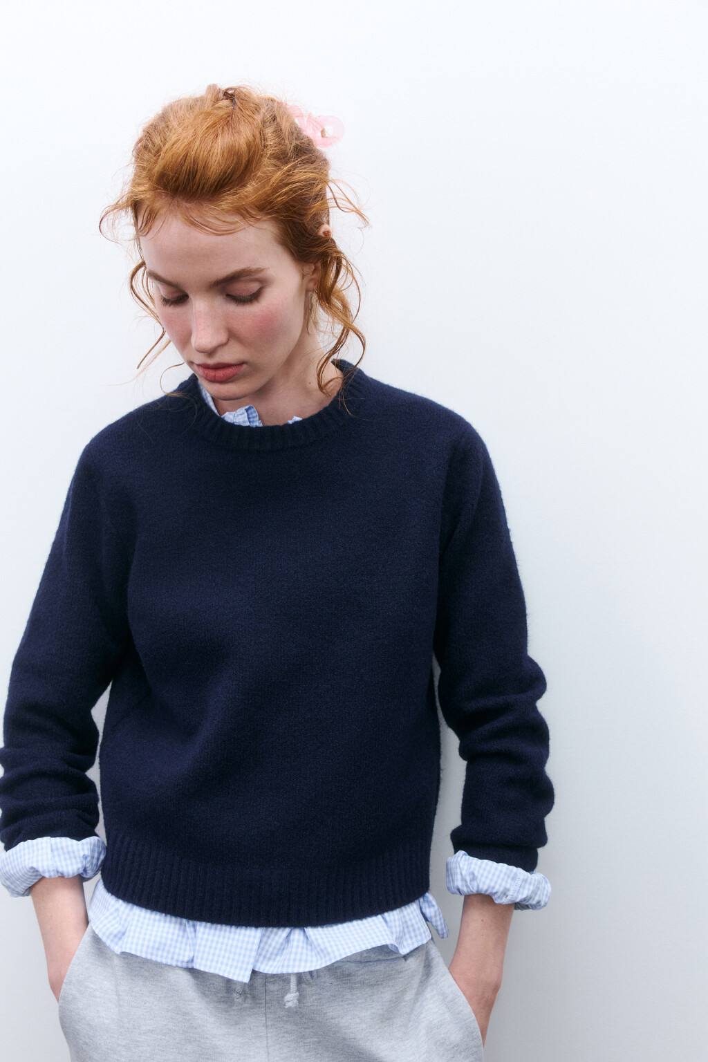 Джемпер вязаный с шерстью - цвет голубой - 2