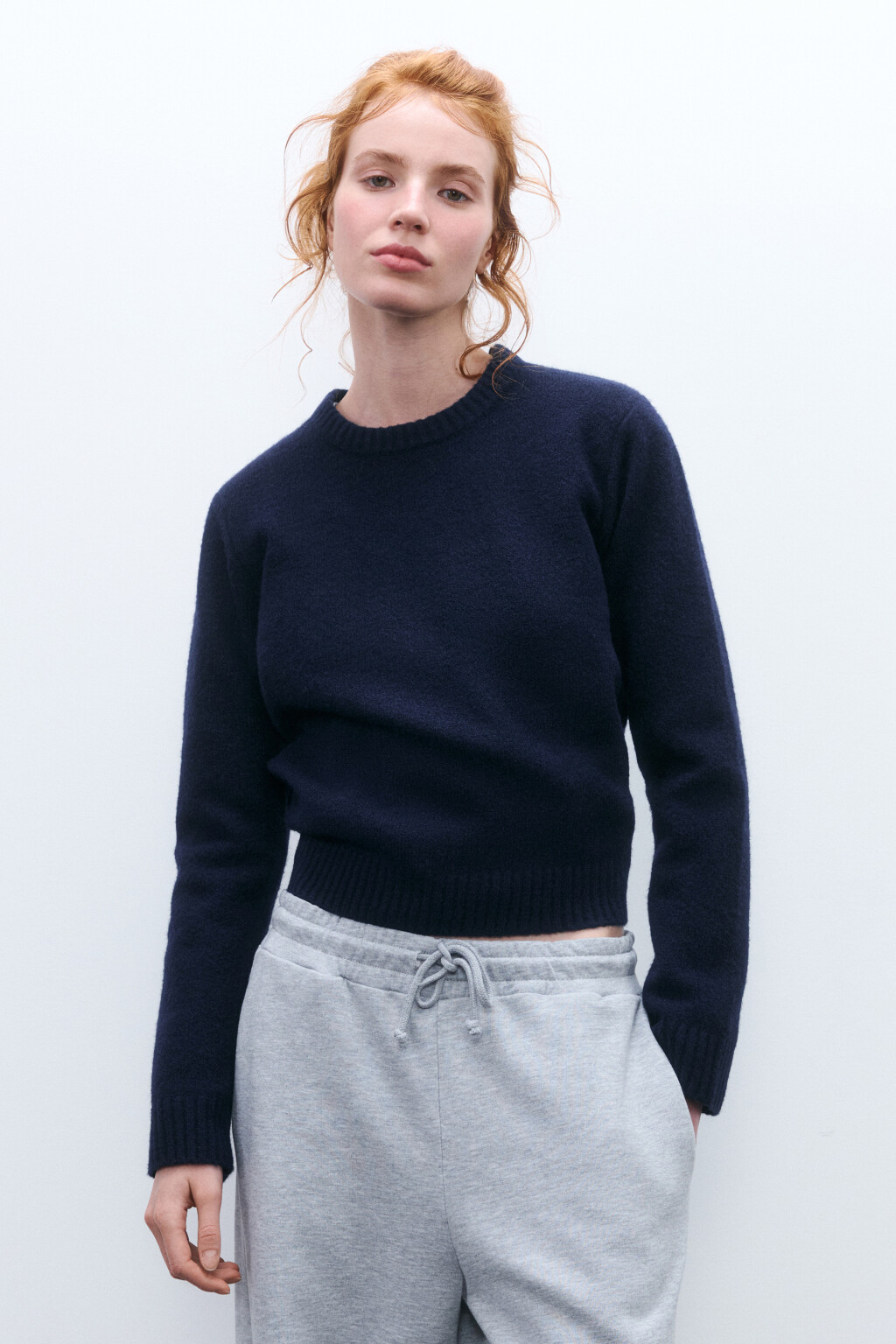 Джемпер вязаный с шерстью - цвет голубой - 4