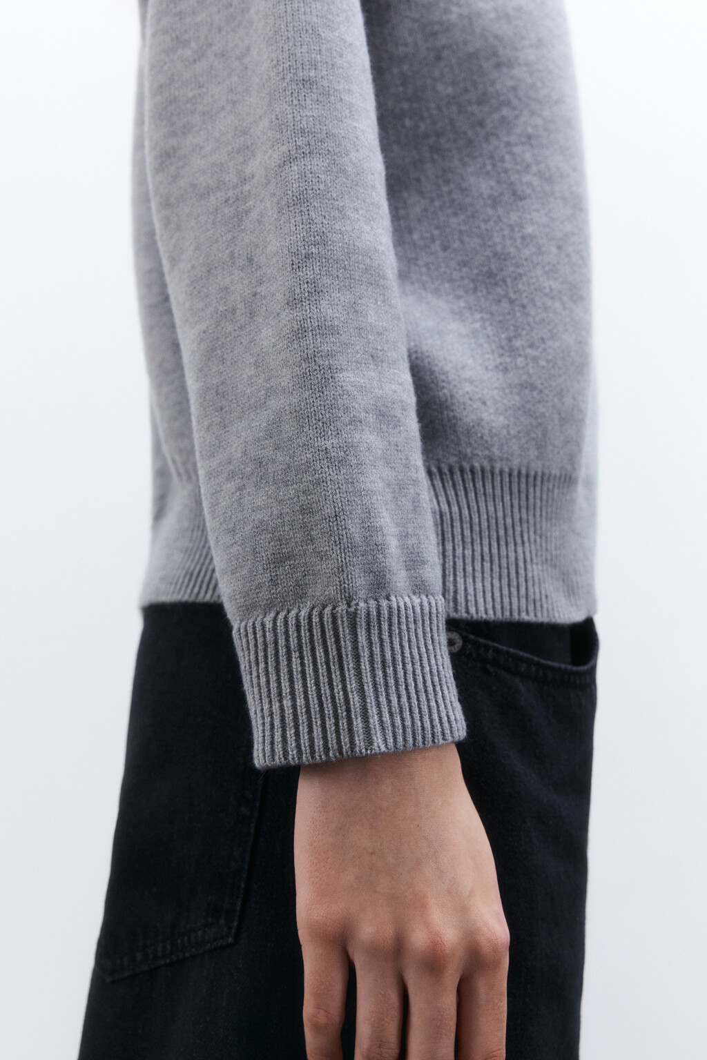 Джемпер вязаный с надписью - цвет серый - 7