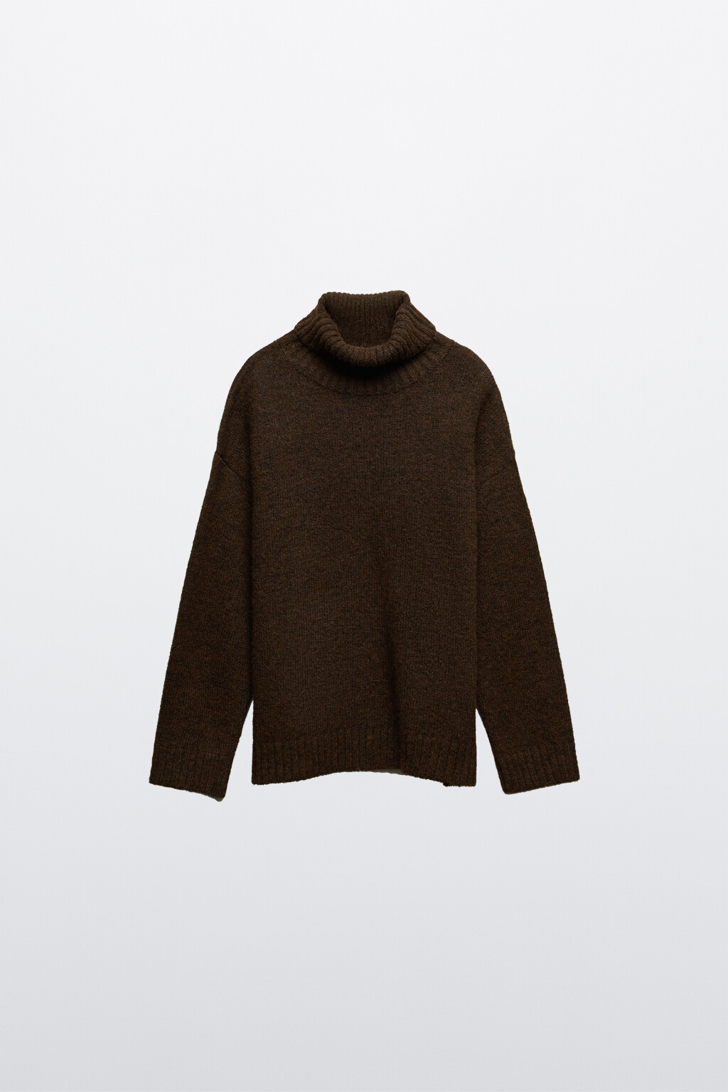 Свитер вязаный с воротником - цвет коричневый - 7