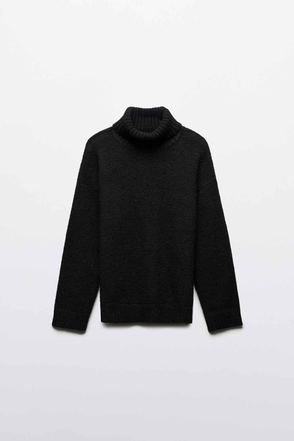 Свитер вязаный с воротником - цвет черный - 7