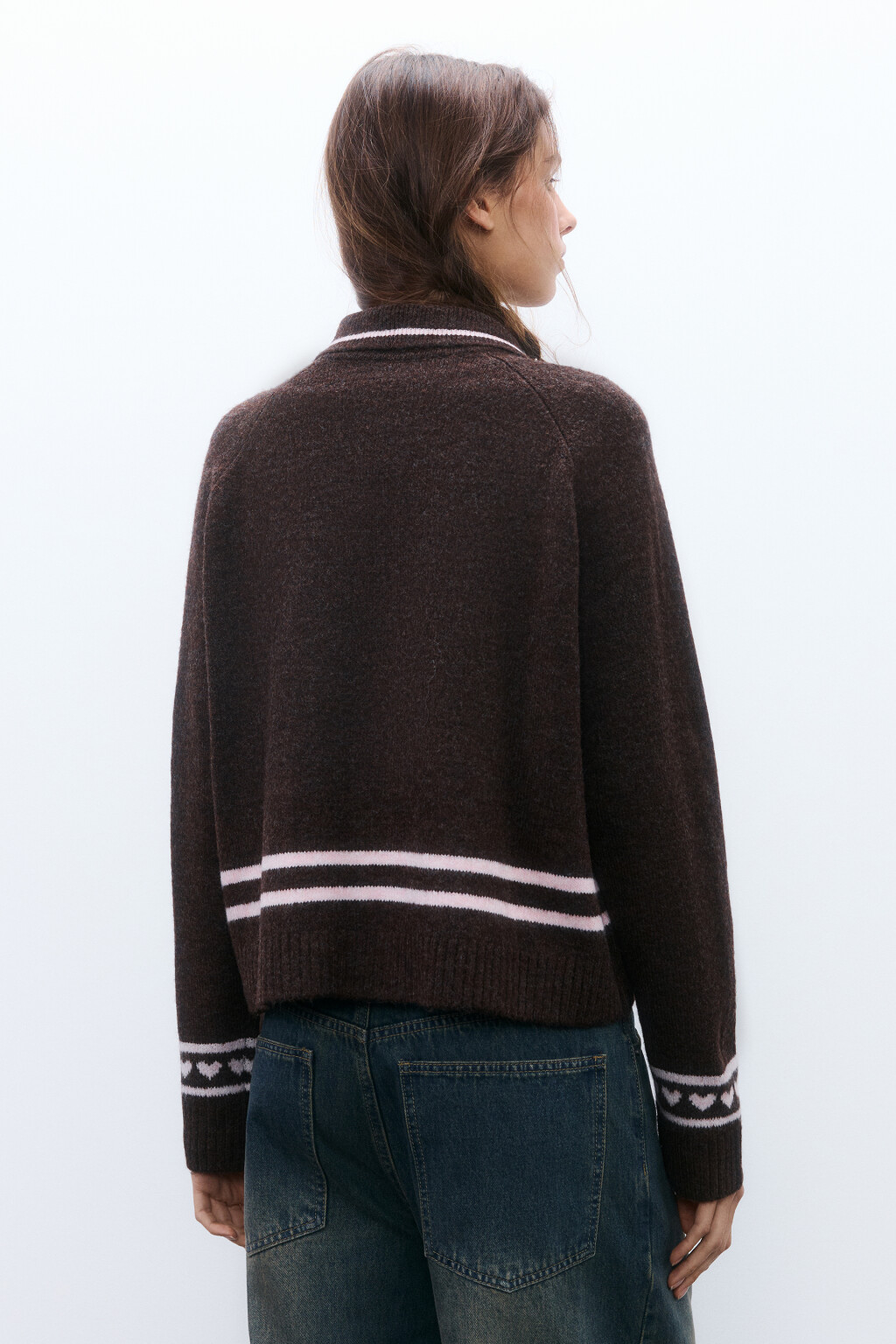 Кардиган на молнии с принтом - цвет коричневый - 3