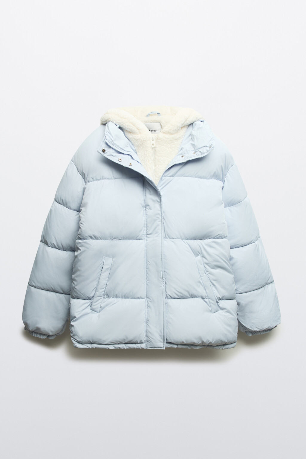 Куртка стеганая с плюшевым капюшоном - цвет голубой - 8