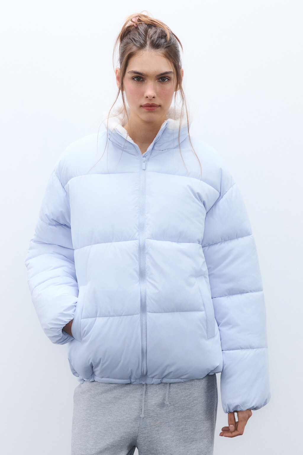 Куртка стеганая с теплой подкладкой - цвет голубой - 2