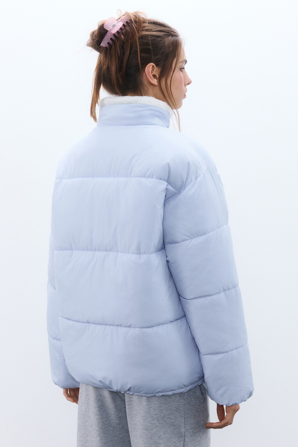 Куртка стеганая с теплой подкладкой - цвет голубой - 3