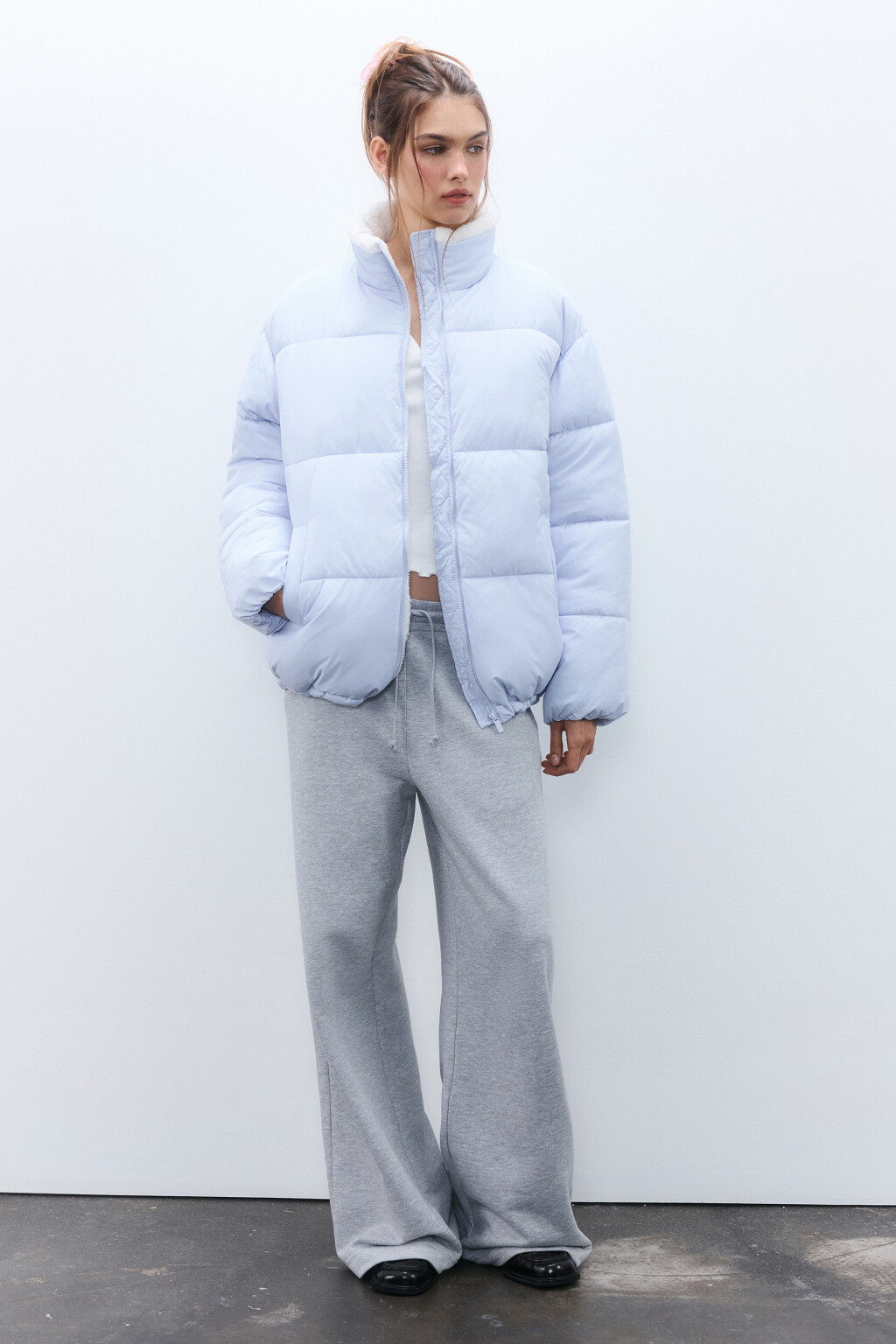 Куртка стеганая с теплой подкладкой - цвет голубой - 4