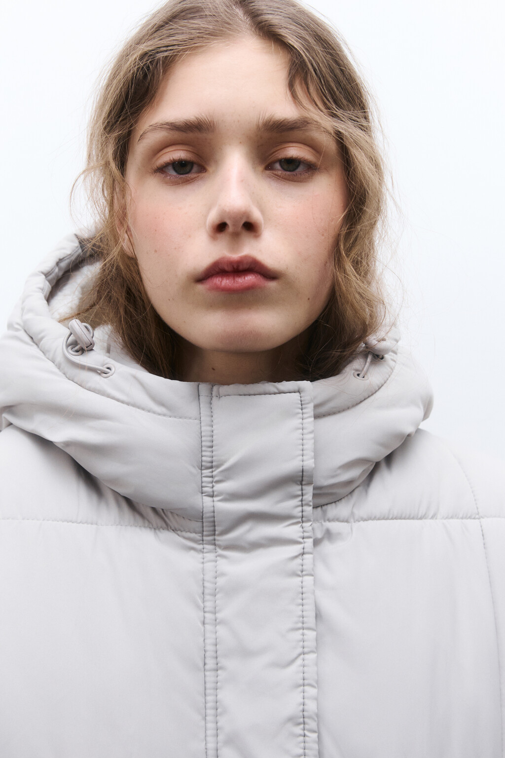 Куртка стеганая с капюшоном и рукавицами - цвет бежевый - 5