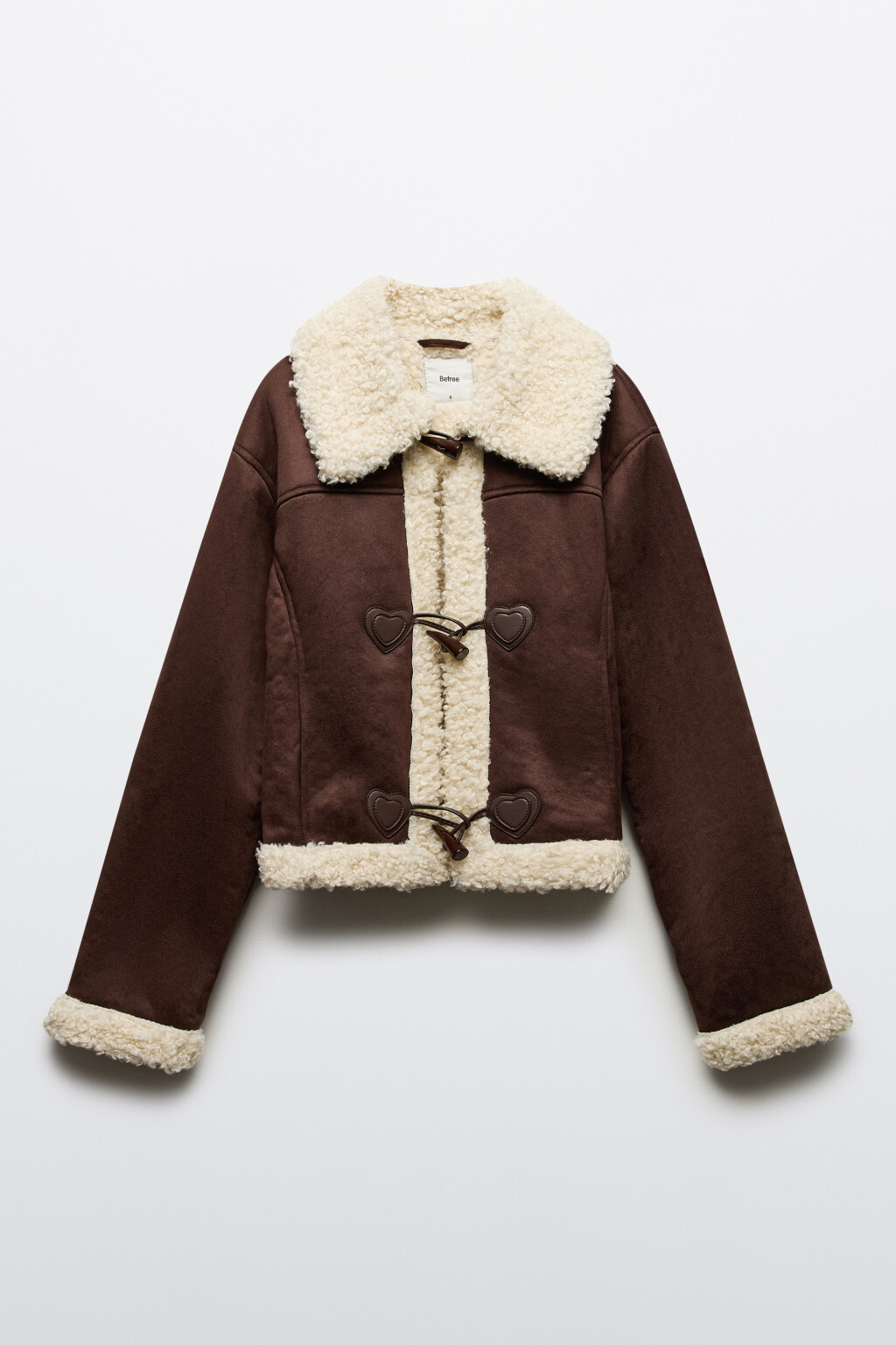 Куртка-дубленка с меховой отделкой - цвет коричневый - 8