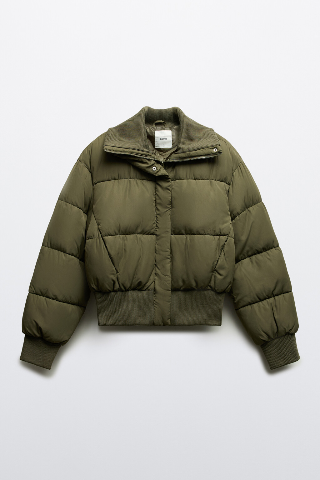 Куртка укороченная с воротником-стойкой - цвет зеленый - 8