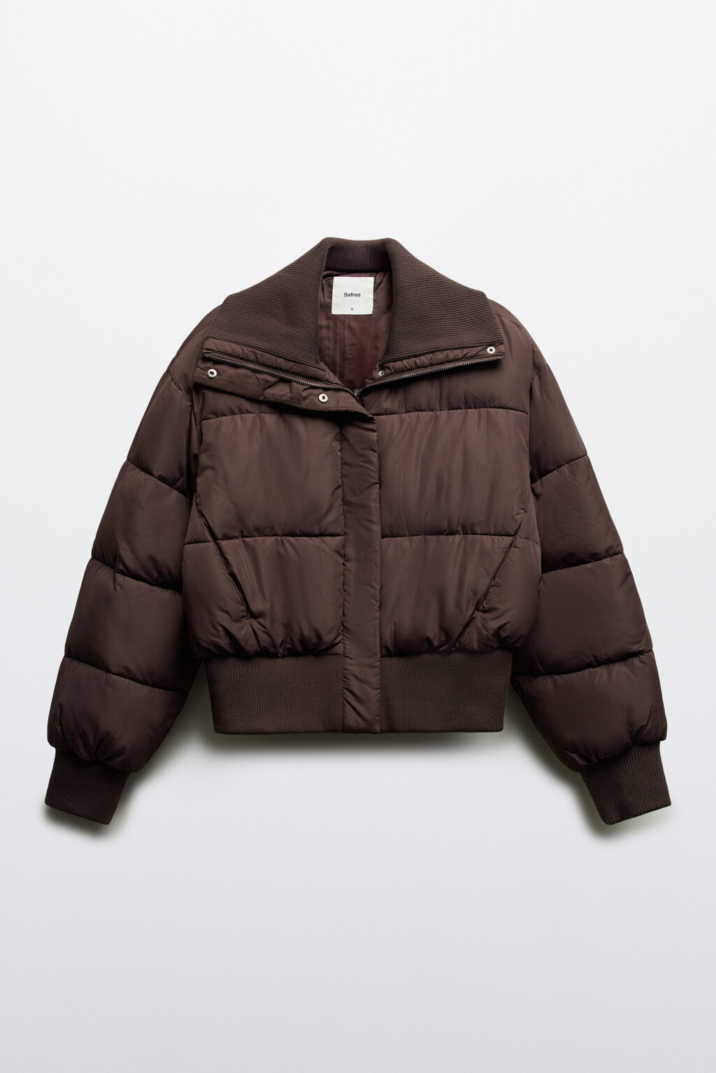 Куртка укороченная с воротником-стойкой - цвет коричневый - 8