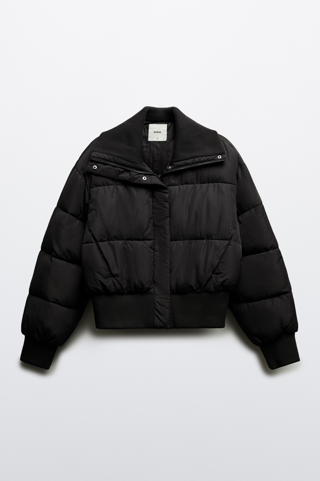 Куртка укороченная с воротником-стойкой - цвет черный - 8