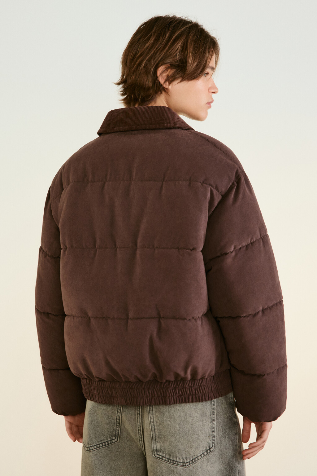 Куртка стеганая с воротником - цвет коричневый - 4