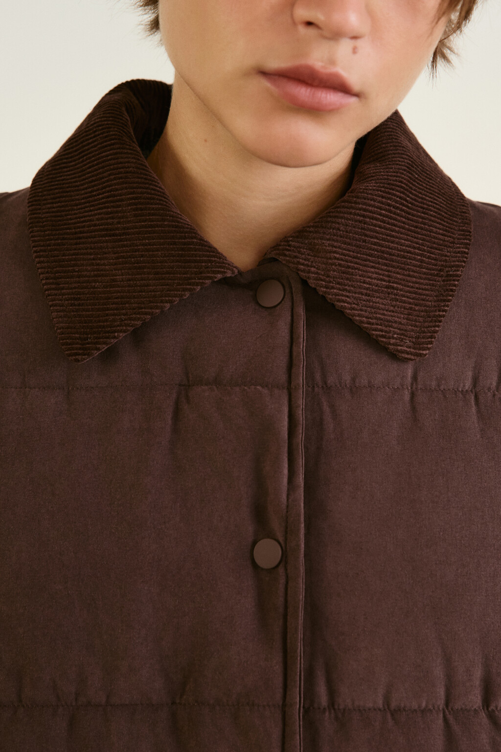Куртка стеганая с воротником - цвет коричневый - 6
