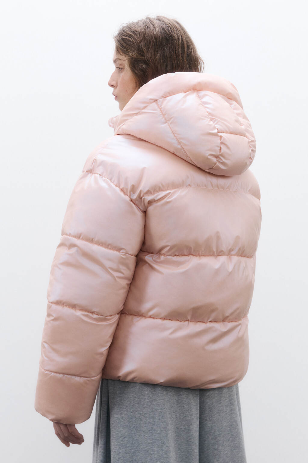 Куртка стеганая из блестящей ткани - цвет розовый - 3
