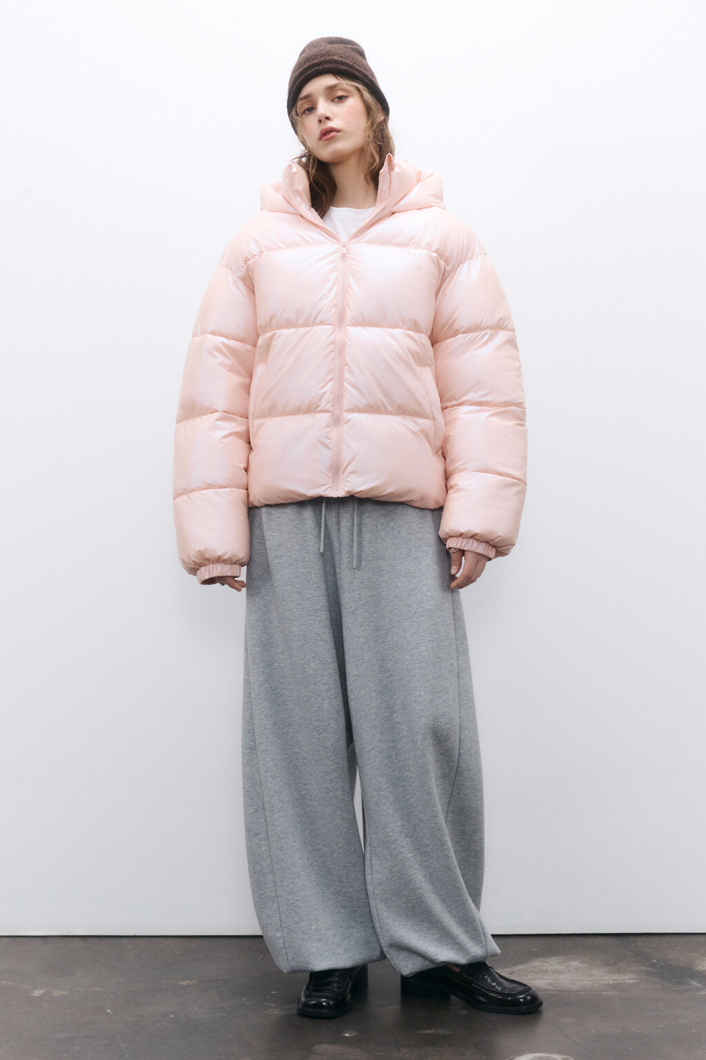 Куртка стеганая из блестящей ткани - цвет розовый - 4
