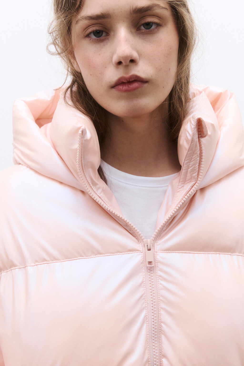 Куртка стеганая из блестящей ткани - цвет розовый - 5
