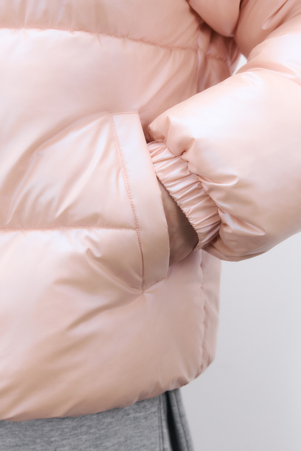 Куртка стеганая из блестящей ткани - цвет розовый - 6