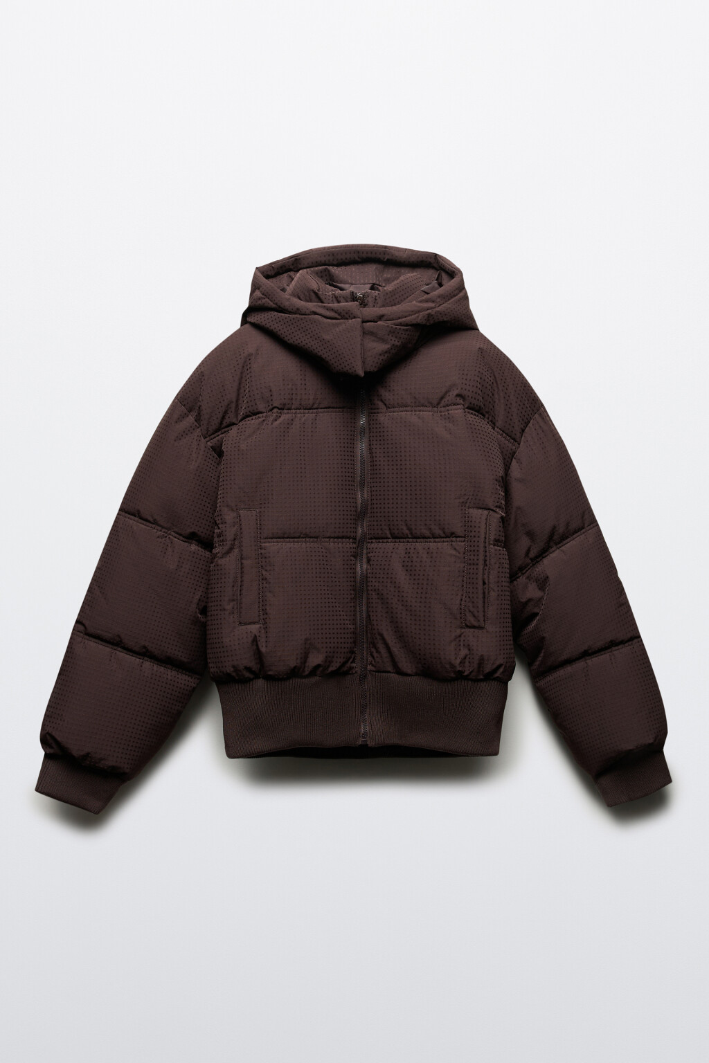 Куртка укороченная с капюшоном - цвет коричневый - 8