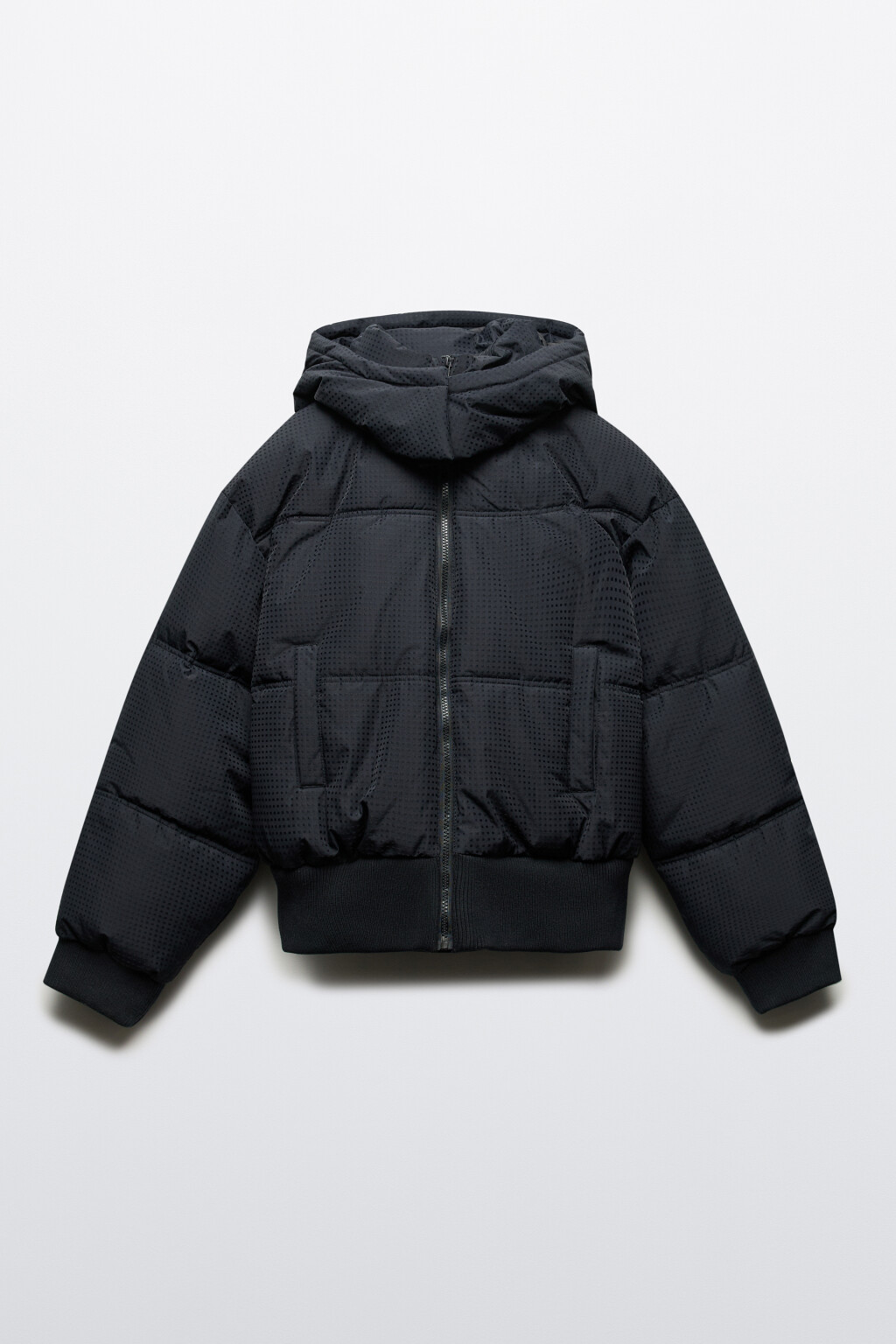 Куртка укороченная с капюшоном - цвет черный - 8