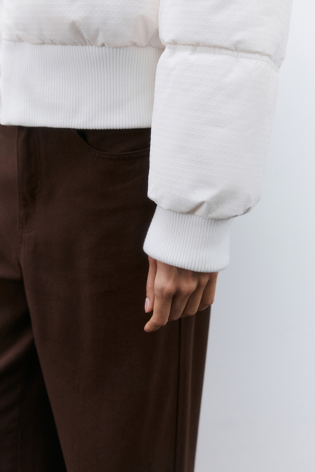 Куртка укороченная с капюшоном - цвет молочный - 6