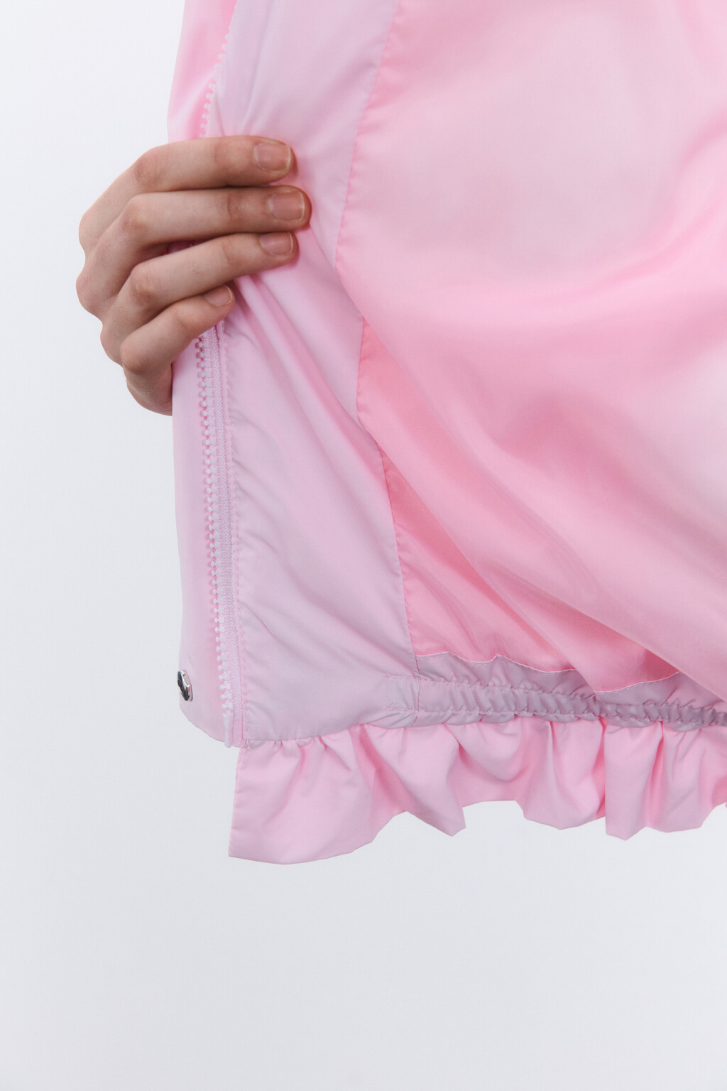 Куртка с капюшоном и оборками - цвет розовый - 8