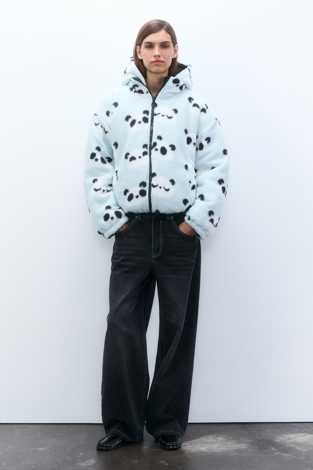 Куртка двусторонняя с капюшоном - цвет черный - 5