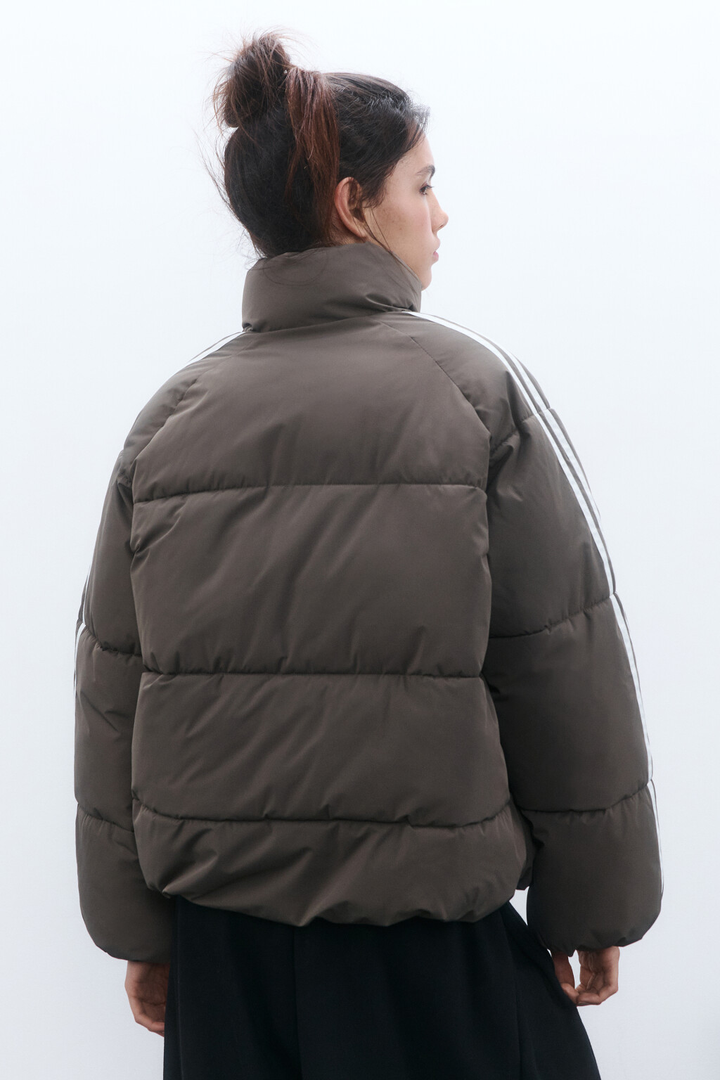 Куртка стеганая с лампасами - цвет зеленый - 3