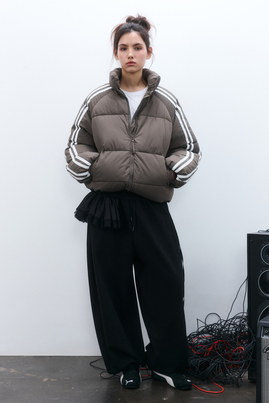 Куртка стеганая с лампасами - цвет зеленый - 4