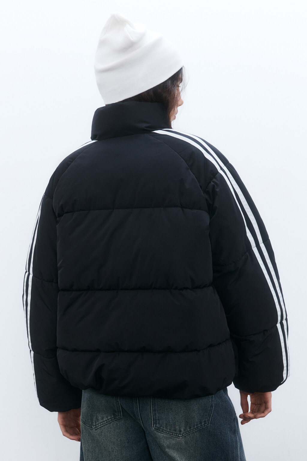 Куртка стеганая с лампасами - цвет черный - 3