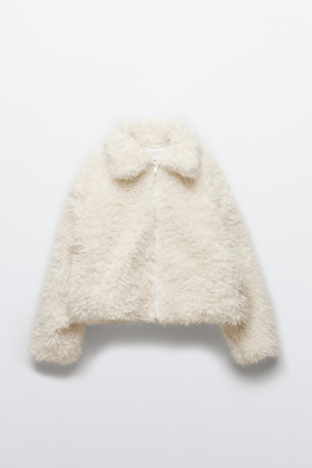 Куртка на молнии из искусственного меха - цвет молочный - 8