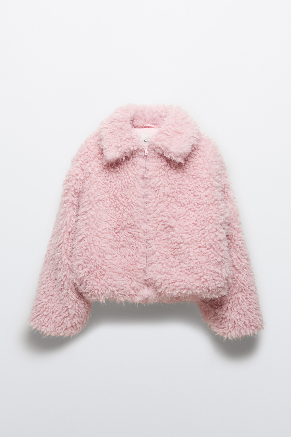 Куртка на молнии из искусственного меха - цвет розовый - 8