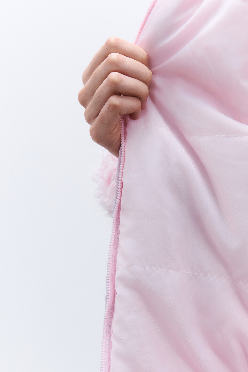 Куртка на молнии из искусственного меха - цвет розовый - 7