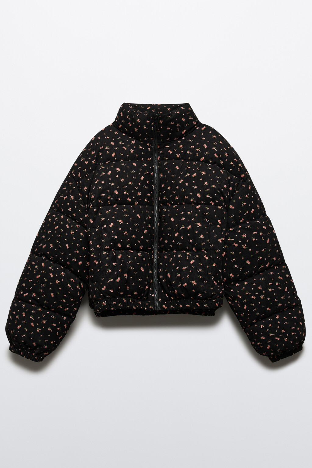 Куртка стеганая с цветочным принтом - цвет черный - 8