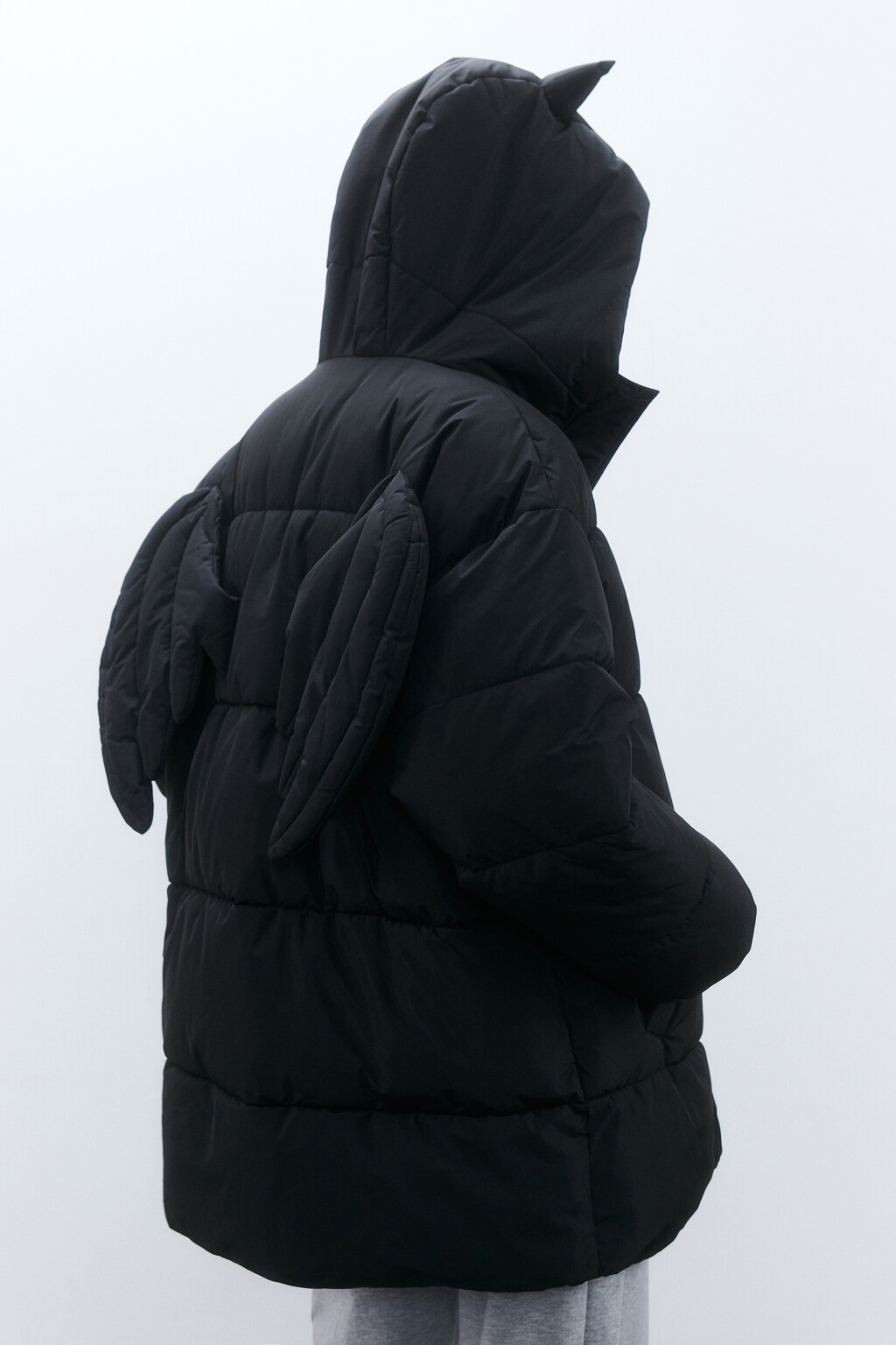 Куртка стеганая с крыльями на спине - цвет черный - 1