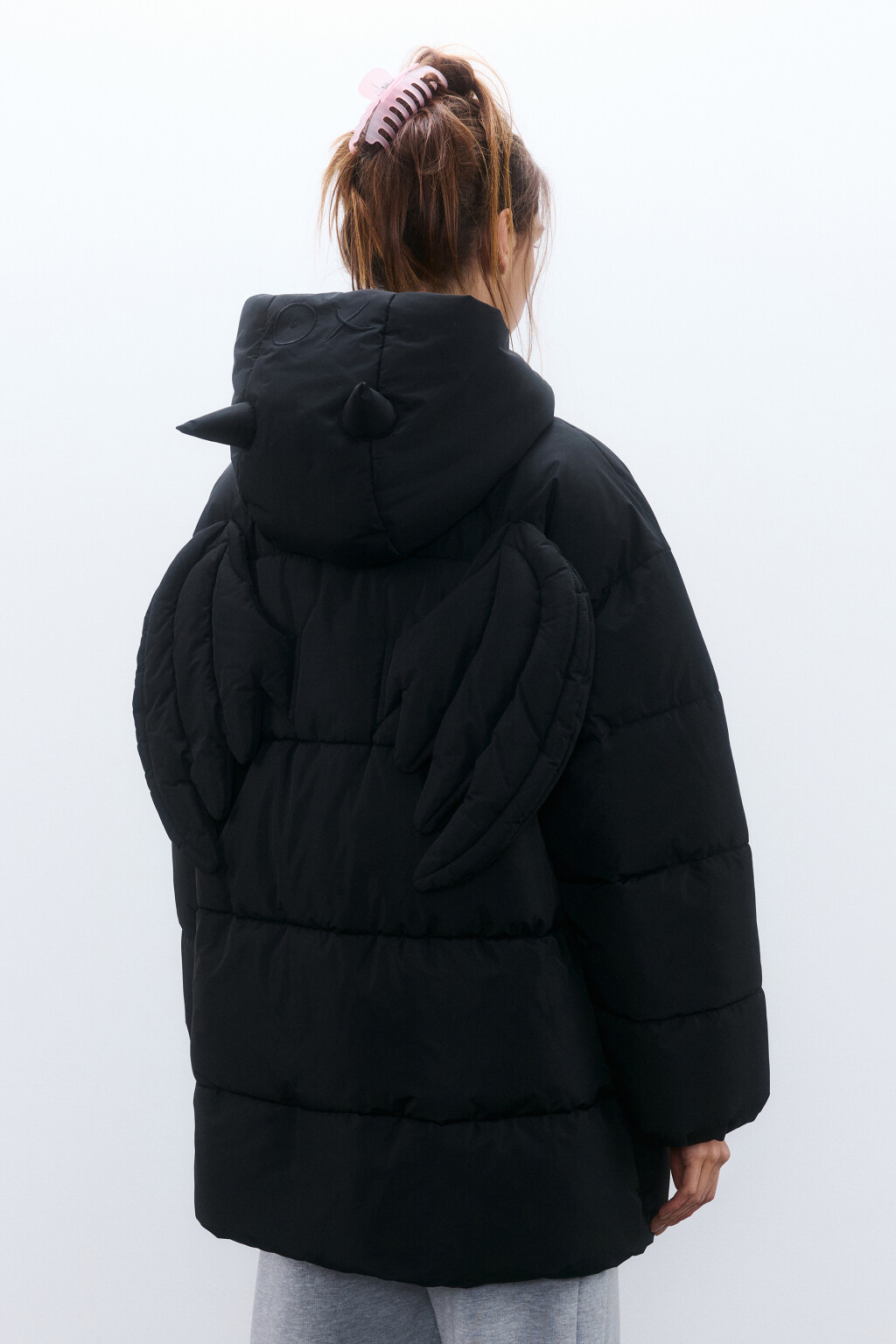 Куртка стеганая с крыльями на спине - цвет черный - 3